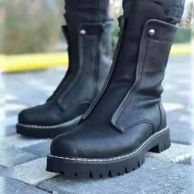  Men's Boots Combat Boots Mid-Calf Boots Biker Boots Lug Sole Shoes Chunky Boots Casual Vintage Classic Daily Outdoor PU Synthetics Green Black Brown Fall Winter