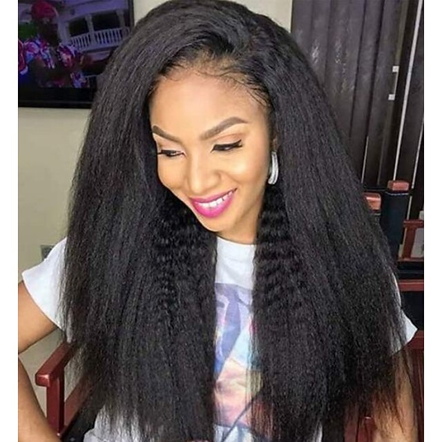 

Human Hair Lace Front Wig Free Part Style Brazilian Hair Deep Wave Black Wig 130% Density Classic Women Fashion Women's Short Long Medium Length Human Hair Lace Wig