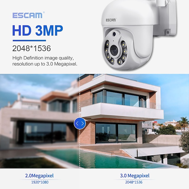  ESCAM WNK710 motion detection WIFI connection 3MP two-way voice smart dual-light source night vision H.265 camera