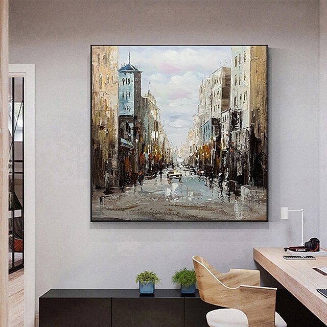 Home & Garden Wall Art | Manual Handmade Oil Painting Hand Painted Square Abstract Landscape Modern Realism Rolled Canvas (No Fr