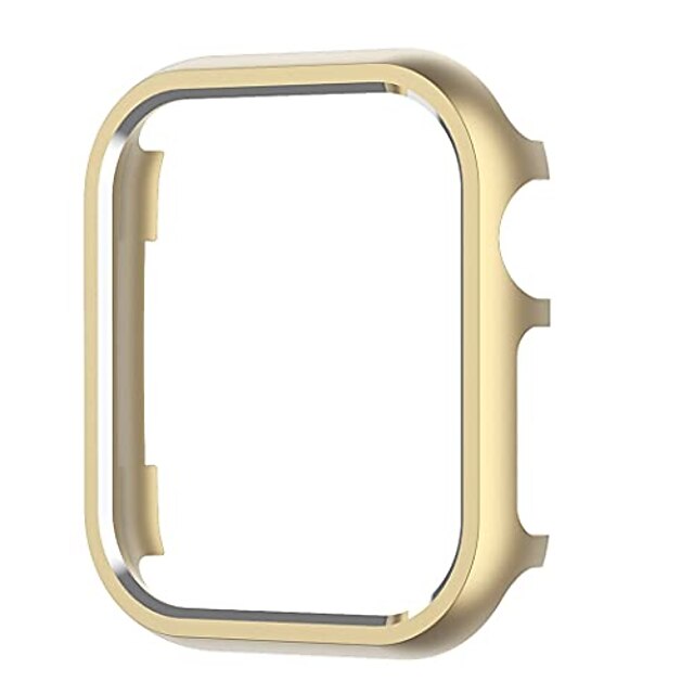  matte finish aluminum alloy bumper case metal protective frame cover side protector compatible with apple watchapple watch se/series 7 41mm