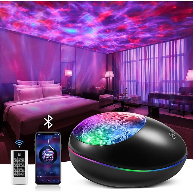  Galaxy Projector,Night Light Projector Star Projector Bedroom Ocean Wave Projector Kids White Noise Music Bluetooth Starlight,Star Projector Lamp Ceiling Timer Sensory Led Adults Teen Gift Room Remote