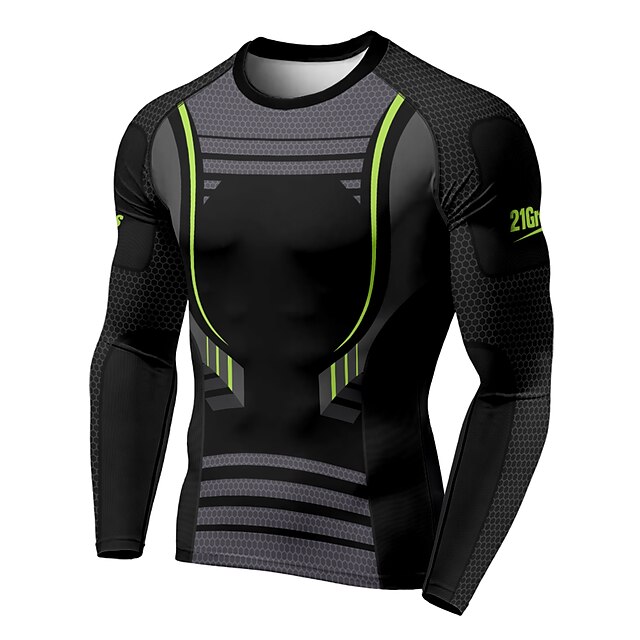 Sports & Outdoors Running, Jogging & Walking | 21Grams® Mens Long Sleeve Compression Shirt Running Shirt Top Athletic Athleisure