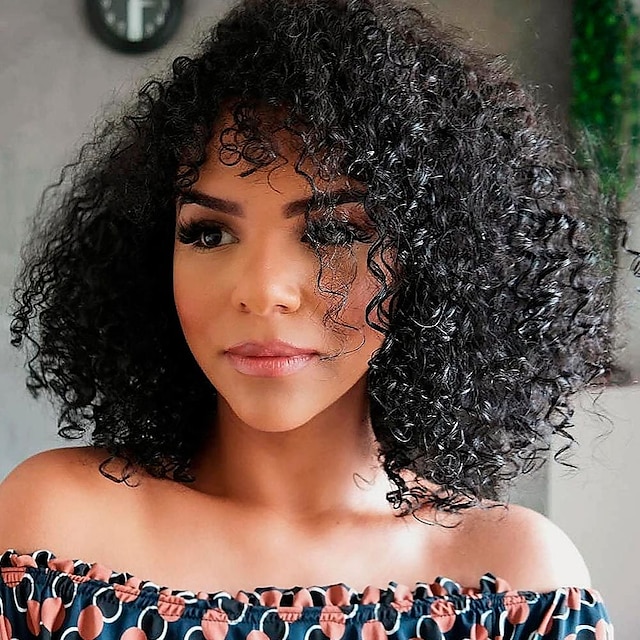 

Remy Human Hair 360 Lace Wig Middle Part Style Brazilian Hair Kinky Curly Natural Wig 150% Density with Baby Hair Bleached Knots for Women
