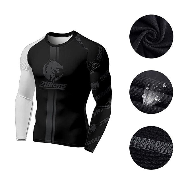 Sports & Outdoors Running, Jogging & Walking | 21Grams® Mens Long Sleeve Compression Shirt Running Shirt Top Athletic Athleisure