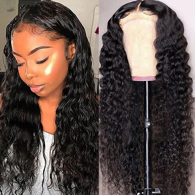 

150% 136 Lace Deep Lace Front Wig Transparent Lace Front Lace Brazilian Preplucked Human Hair Wig Deep Curl Curly