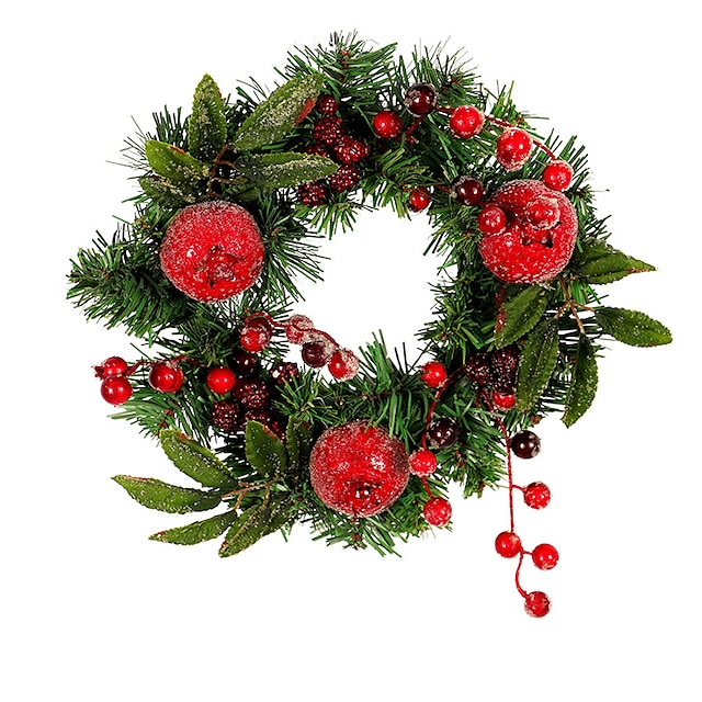 Home & Garden Home Decor | Christmas Decoration Wreath Garland With Frosted Pomegranate Door Hanger 30/45cm - WU82926