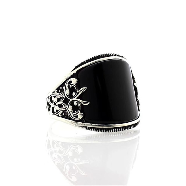 Shoes & Bags Fashion Accessories | Ring Christmas Silver 18K Gold Alloy Stylish Punk 1pc Agate / Mens / Mens - PU69186