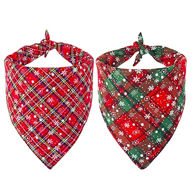 Soft Bibs Triangle Scarf Adjustable Soft Breathable Stylish Accessory for Small Medium Dogs Cats Puppy Dog Plaid Bandana 12 Pack