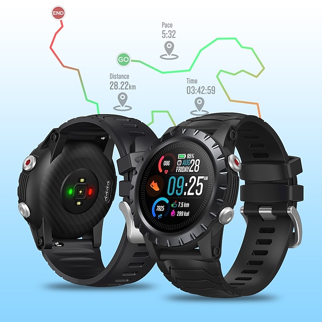  Zeblaze Stratos Akıllı saat 1.32 inç Akıllı Bilezik Bluetooth Pedometre Uyku Takip Edici Kalp Ritmi Monitörü İle uyumlu Android iOS Erkek GPS Kamera Arama Hatırlatıcı 33mm Saat Kılıfı