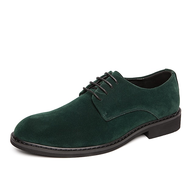  Hombre Oxfords Zapatos de gamuza Casual Británico Diario Oficina y carrera Día de San Patricio Ante Cordones Negro Marrón Verde Trébol Primavera Otoño