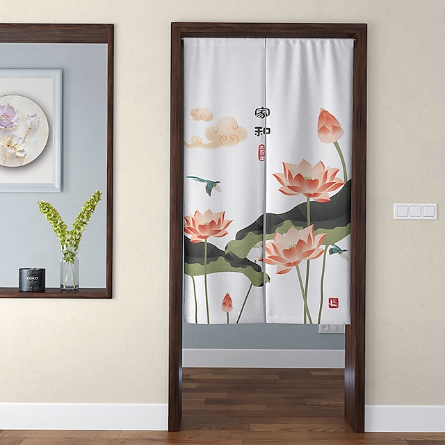 Home & Garden Home Decor | Door Tapestry Chinese Style ZEN Door Curtain Entrance Partition Curtain Half Curtain Fabric Curtain C