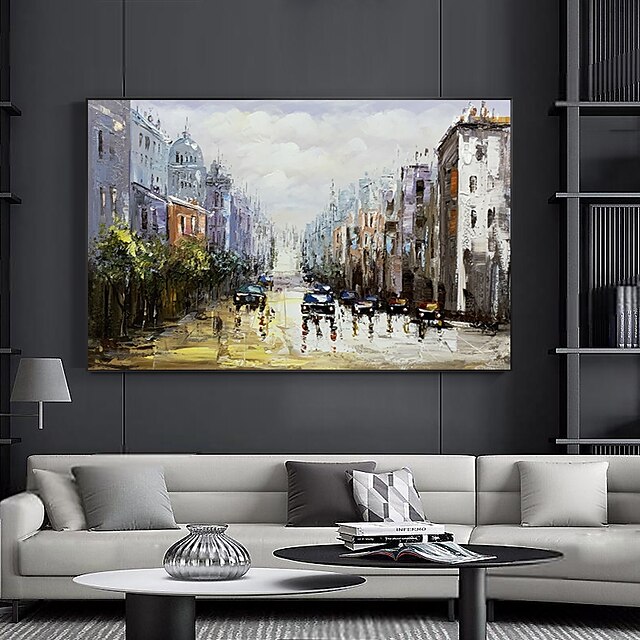 Home & Garden Wall Art | Manual Handmade Oil Painting Hand Painted Horizontal Panoramic Abstract Landscape Modern Realism Rolled