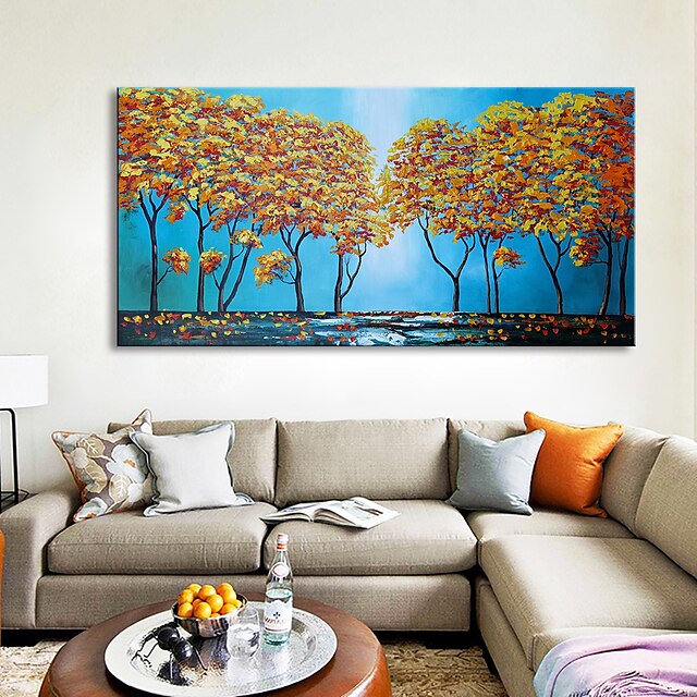 Home & Garden Wall Art | Oil Painting Handmade Hand Painted Wall Art Mintura Modern Abstract Tree Flower Landscape Picture Home 