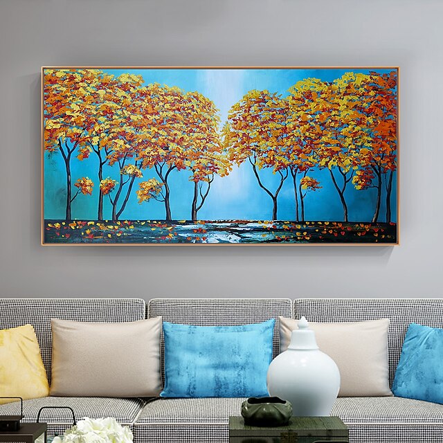 Home & Garden Wall Art | Oil Painting Handmade Hand Painted Wall Art Mintura Modern Abstract Tree Flower Landscape Picture Home 