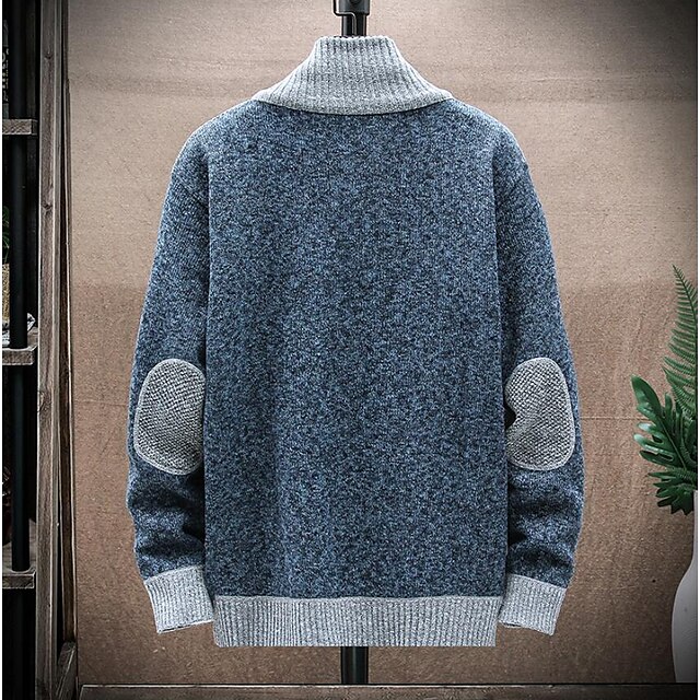 Men's Sweater Cardigan Zip Sweater Sweater Jacket Knit Side Pockets ...