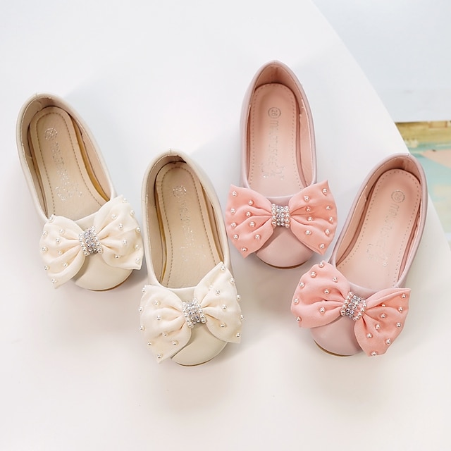 Shoes & Bags Kids Shoes | Girls Flats Flower Girl Shoes Microfiber Little Kids(4-7ys) Wedding Daily Flower Pink Ivory Fall Winte