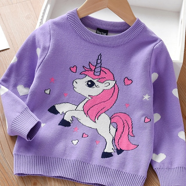 Unicorn Boys Girls Pullover Sweaters Crewneck Sweatshirts Clothes for 2-6 Years Old Children