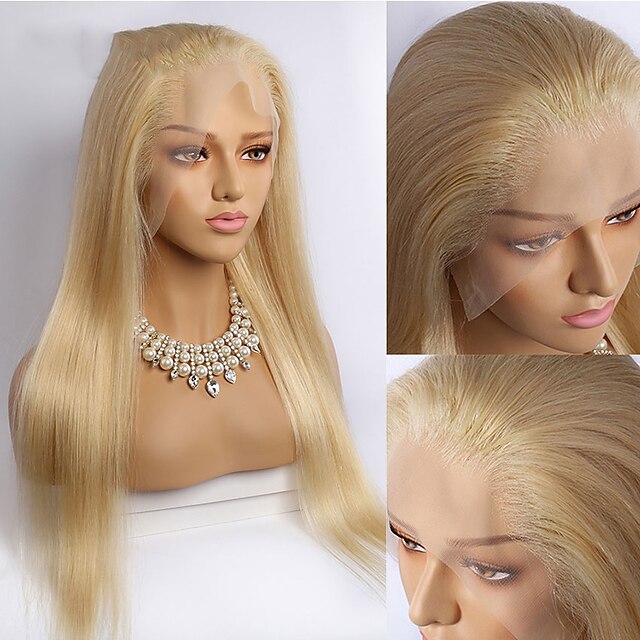 

180% 134 Lace 613 Lace Frontal Wig Blonde Lace Front Wig Straight Human Hair HD Transparent Lace Wig Preplucked Brazilian