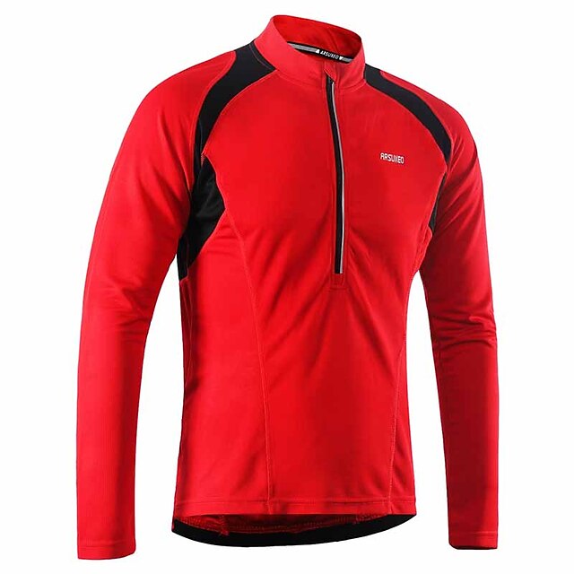 Arsuxeo Men's Long Sleeve Cycling Jersey Downhill Jersey 4 pockets
