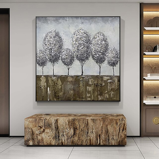 I Prljavština Kuhati  ulje na platnu ručno oslikana zidna umjetnost apstraktna biljka cvjetno  sivo-malo stablo ukras za dom dekor rastegnuti okvir spreman za vješanje iz  8913715 2022 . – $192.36