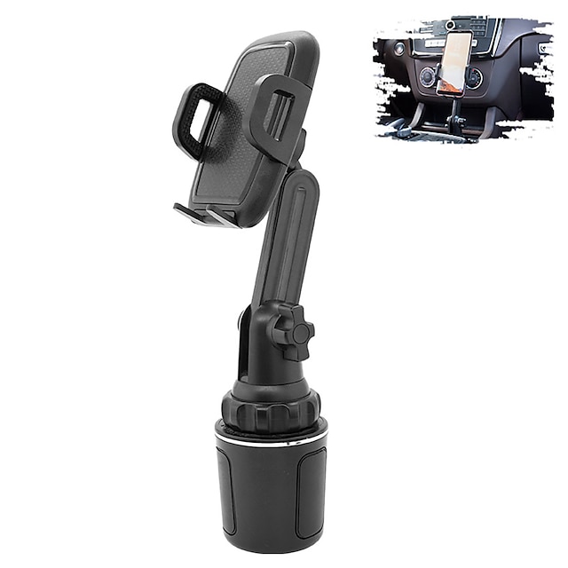 No Shaking & Height-Adjustable Pole Cup Holder Phone Holder, Samsung and More Smart Phone Black Car Cup Holder Phone Mount Cell Phone Cradle for iPhone 