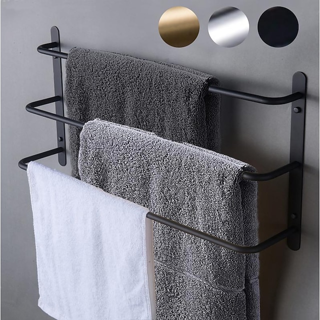 Bathroom Self Adhesive Single Towel Bar Rail Rack Holder Rod Towel Rack Shelf Z 
