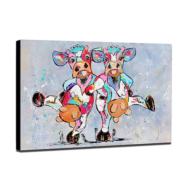 Home & Garden Wall Art | Oil Painting Handmade Hand Painted Wall Art Mintura Modern Abstract Animals Cow Picture For Home Decora