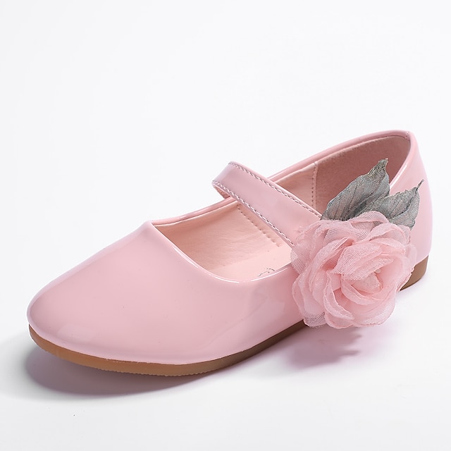 Shoes & Bags Kids Shoes | Girls Flats Flower Girl Shoes Patent Leather Little Kids(4-7ys) Flower Light Pink White Fall Spring - 