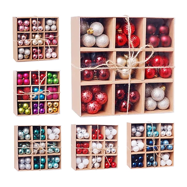  99 stuks kerstballen ornamenten voor kerstboom geschenkdoos set - onbreekbare kerstboomversieringen hangend