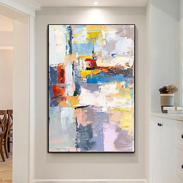 Oil Painting Handmade Hand Painted Wall Art Best Art Blue Yellow Pink Abstract Home Decoration Decor Rolled Canvas No Frame Unstretched 8