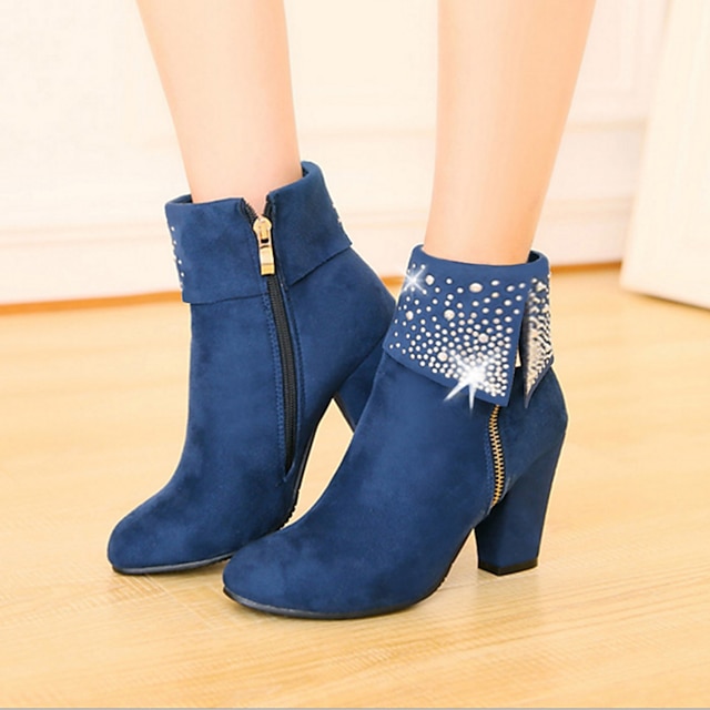 Women's Boots Valentines Gifts Heel Boots Daily Solid Colored Booties ...