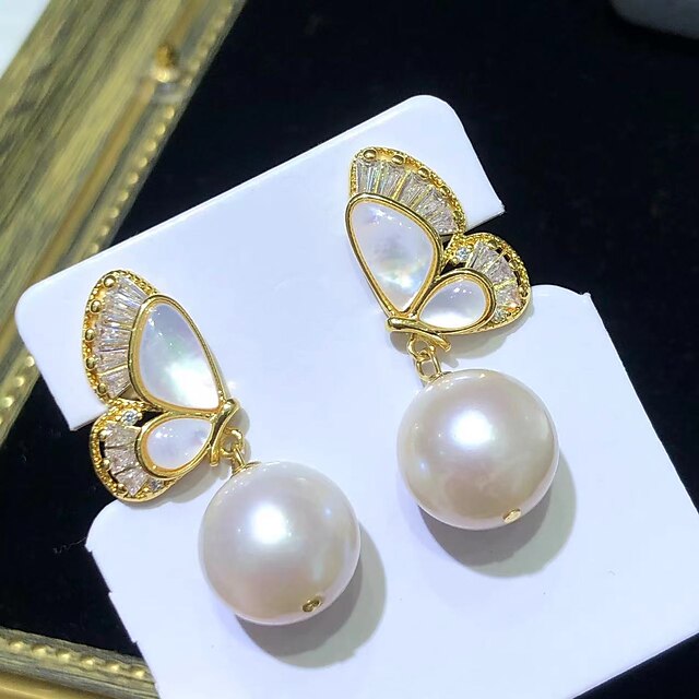 Women New Fashion Butterfly Earings Bow Knot Pearl Stud Earrings Chic Ear StudSP