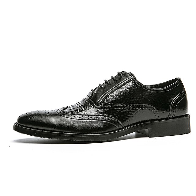 Shoes & Bags Mens Shoes | Mens Oxfords Business Casual British Wedding Party & Evening PU Black Brown Fall Spring - GH93028