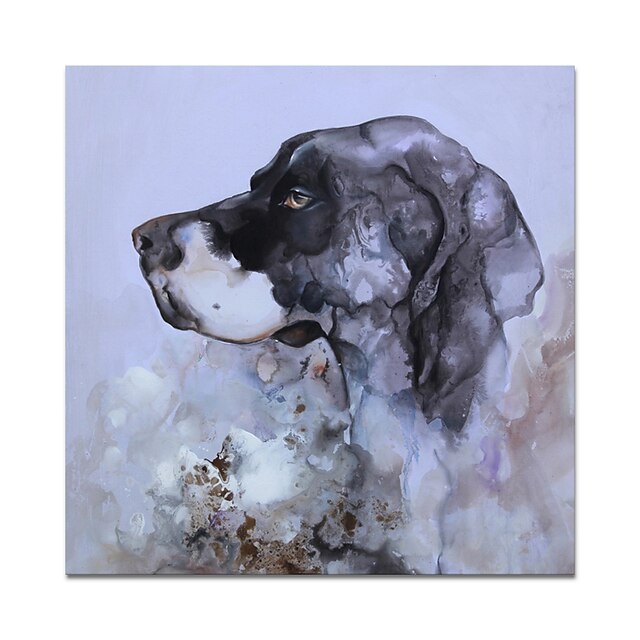 Home & Garden Wall Art | Oil Painting Handmade Hand Painted Wall Art Modern Abstract Animals Grey Dog Home Decoration Decor Roll