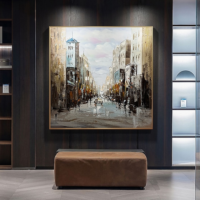 Home & Garden Wall Art | Manual Handmade Oil Painting Hand Painted Square Abstract Landscape Modern Realism Rolled Canvas (No Fr