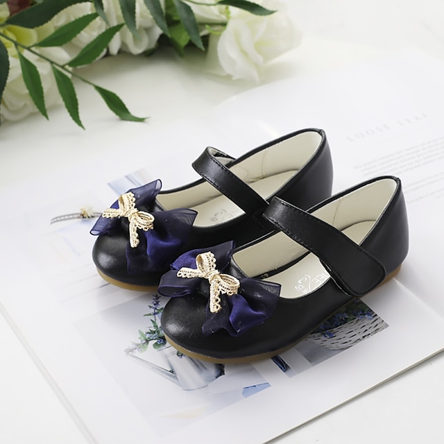 Shoes & Bags Kids Shoes | Girls Flats Flower Girl Shoes Microfiber Dress Shoes Little Kids(4-7ys) Wedding Daily Black Silver Fal