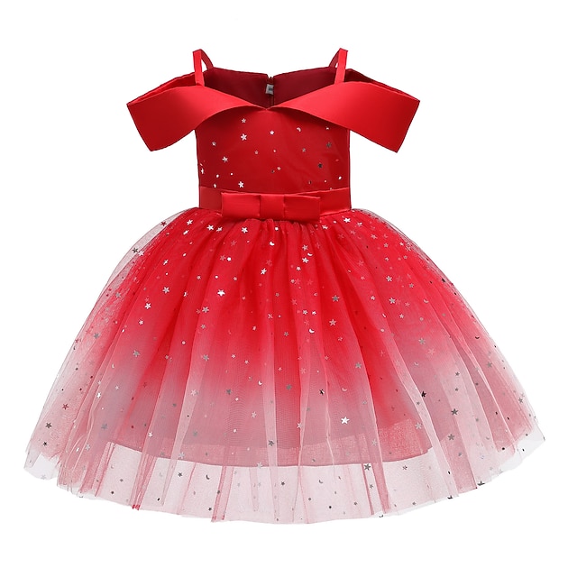 

Kids Little Girls' Dress Plain Sequin Tulle Dress Party Daily Bow Blue Pink Red Knee-length Sleeveless Elegant Cute Dresses Children's Day Spring Summer Slim 3-10 Years