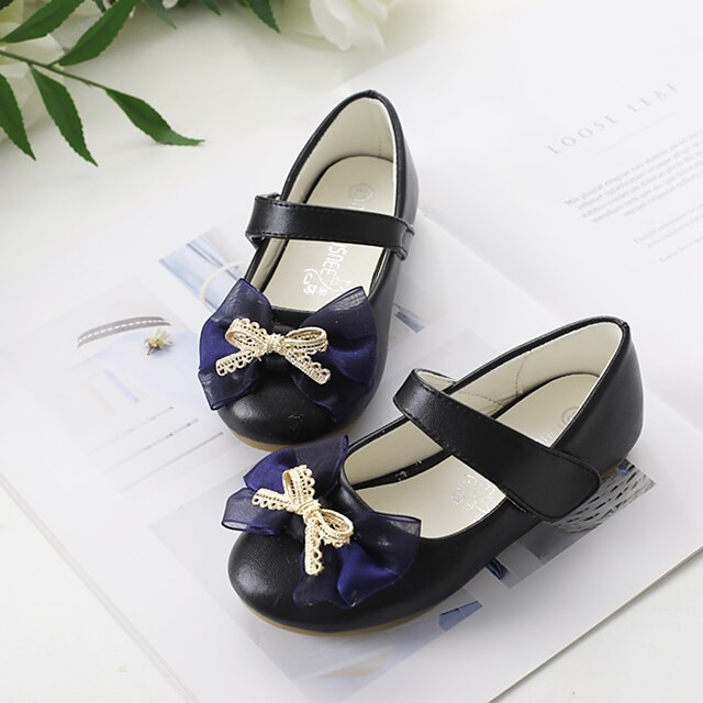 Shoes & Bags Kids Shoes | Girls Flats Flower Girl Shoes Microfiber Dress Shoes Little Kids(4-7ys) Wedding Daily Black Silver Fal