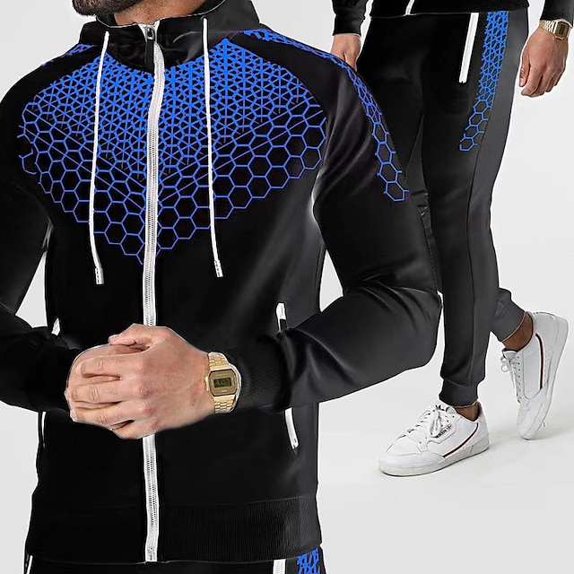 Sports & Outdoors Running, Jogging & Walking | Mens 2 Piece Full Zip Tracksuit Sweatsuit Casual Athleisure Winter Long Sleeve Th