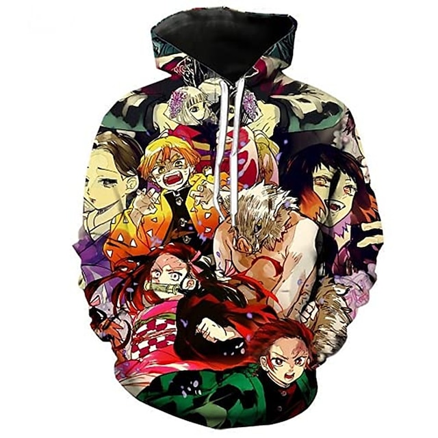 Toys & Hobbies Cosplay & Costumes | Inspired by Demon Slayer Agatsuma Zenitsu Hoodie Anime Poly / Cotton Anime Graphic Hoodie Fo