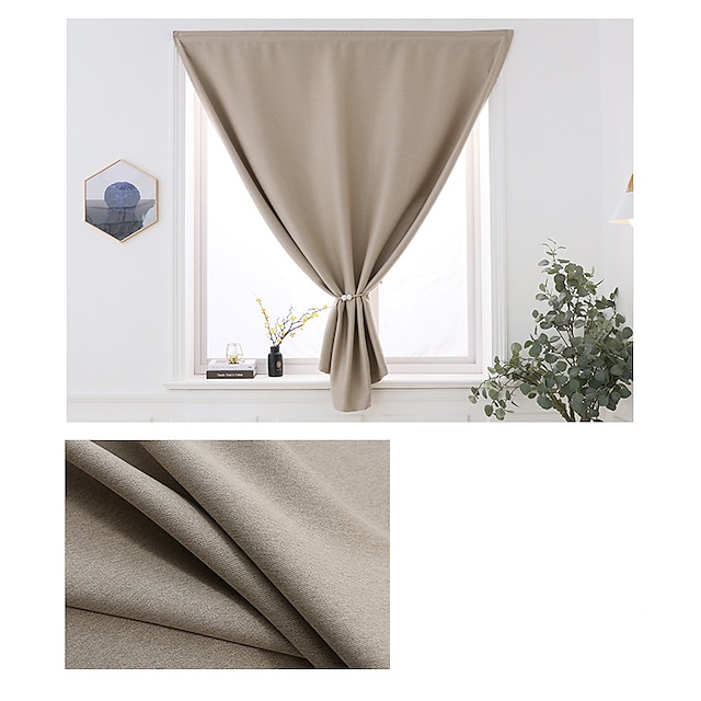  Punch Free Velcro Blackout Curtain for Living Room Bedroom Window Curtain Easy Install Drapes Blinds Kitchen Window(Width*height)