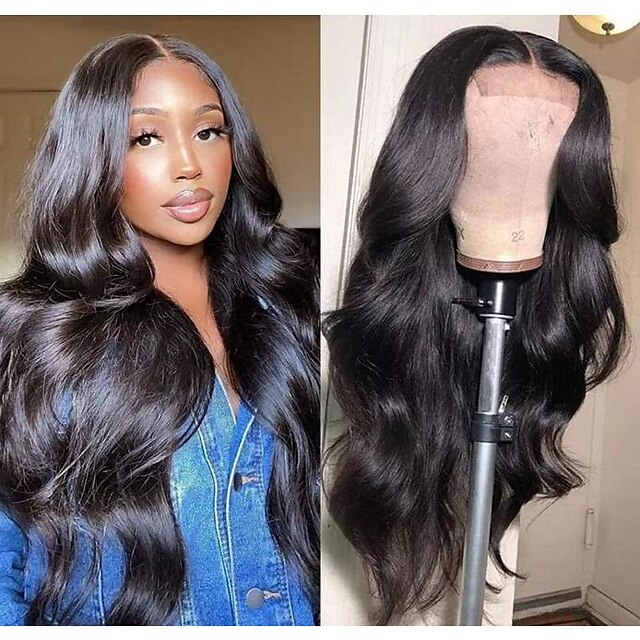 

Remy Human Hair 5x5 HD Closure Wig Middle Part Style Brazilian Hair Body Wave 150%/ 180% Density with Baby Hair Women's Comfy With Bleached Knots Human Hair Lace Wig