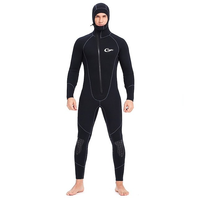  YON SUB Men's Full Wetsuit 1.5mm SCR Neoprene Diving Suit Thermal Warm UPF50+ High Elasticity Long Sleeve Full Body Front Zip Knee Pads Hooded - Swimming Diving Surfing Scuba Solid Colored Spring