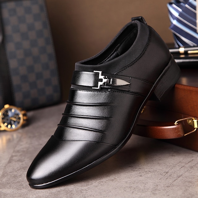 Shoes & Bags Mens Shoes | Mens Oxfords Business Home Daily PU Black Fall Spring - JH72430