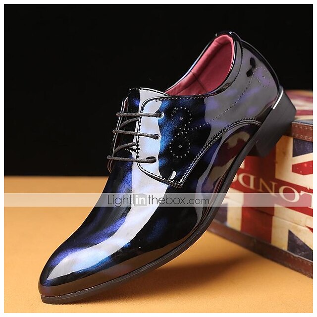 Men's Oxfords Christmas Xmas Derby Shoes Dress Shoes Floral Patent ...