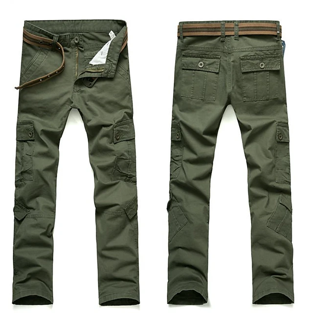 Men's Cargo Pants Cargo Trousers Work Pants 8 Pocket Plain Breathable ...