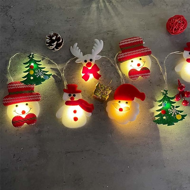 New 10LEDs Snowman/Santa Fairy Light String Lamp Christmas Tree Party Yard Decor 
