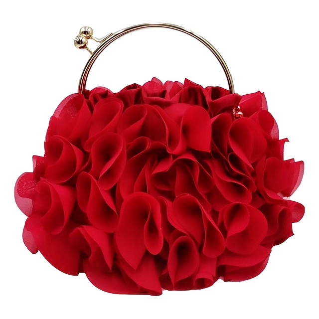  ladies handbags Women's Clutch Clutch Bags Silk Valentine's Day Party / Evening Bridal Shower Lace Flower Quilted Black Almond Red