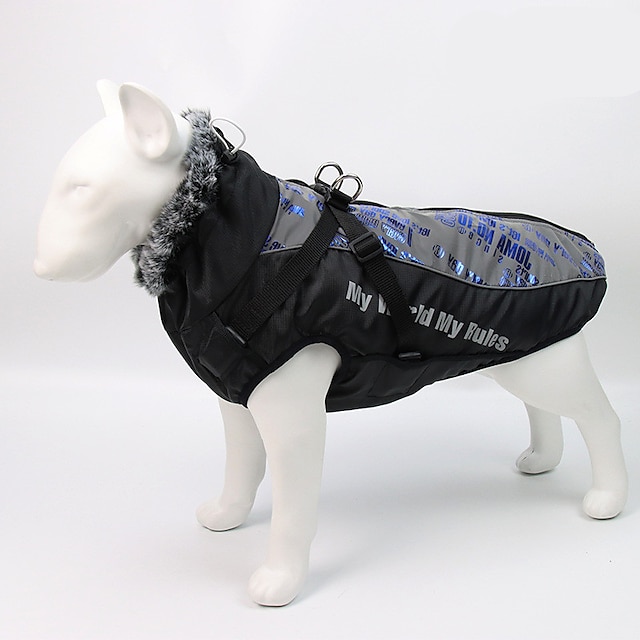  vedenpitävä tuulenpitävä käännettävä brittiläinen koiran liivi talvitakki lämpimät koiran vaatteet kylmään keliin koiran takki pienille keskikokoisille koirille karvainen kaulus